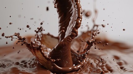 Chocolate milk twister, whirlwind, tornado splash  