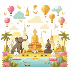 Happy Vesak Day Illustration