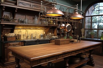 Antique Balances & Rustic Countertops: Alchemist's Laboratory Kitchen Inspiration