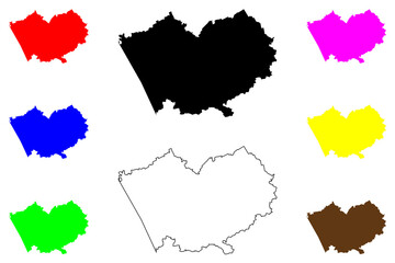 Altai Krai (Russia, Subjects of the Russian Federation, Krais of Russia) map vector illustration, scribble sketch Altai Krai map