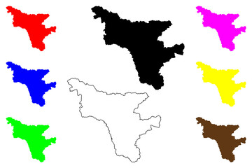 Amur Oblast (Russia, Subjects of the Russian Federation, Oblasts of Russia) map vector illustration, scribble sketch Amur Oblast map