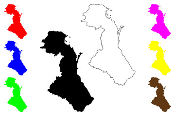 Dagestan (Russia, Subjects of the Russian Federation, Republics of Russia) map vector illustration, scribble sketch  Republic of Dagestan map