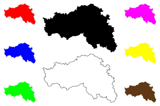 Belgorod Oblast (Russia, Subjects of the Russian Federation, Oblasts of Russia) map vector illustration, scribble sketch Belgorod Oblast map