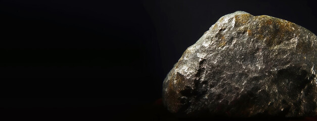 Minnesotaite fossil mineral stone. Geological crystalline fossil. Dark background close-up.