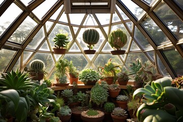 Automated Temperature Control in Geodesic Dome Greenhouse: Succulent Collection Inspiration