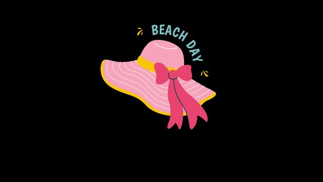 summer beach day animation with looping , 4k resolution, and Alpha Channel