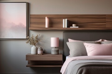 Fototapeta na wymiar Cute Elegant Bedroom with Stylish Decor