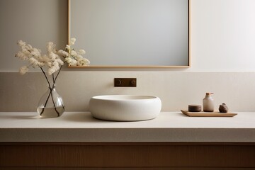 Minimalist Bathroom with Elegant Flower Vase