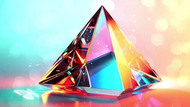 realistic render of an irregular tetrahedral shape. seamless looping overlay 4k virtual video animation background