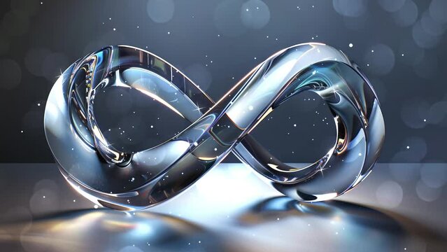  realistic render of a twisted moebius strip shape prism. seamless looping overlay 4k virtual video animation background