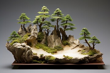 Bonsai Trees and Cultivated Artistry: Minimalist Zen Rock Garden Inspirations