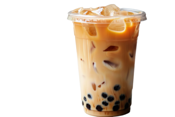 Taiwan milk tea with bubble isolated on white background.