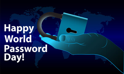 Happy World Password Day. Template for website banner, advertising campaign or news article.