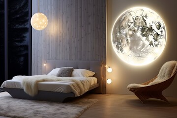 Moonlight Serenity Bedroom Decors: Embracing Minimalist Design with Moon-Inspired Decor