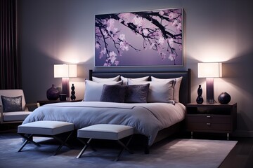 Twilight Hues Moonlight Serenity: Modern Bedroom Decors with Sleek Furniture