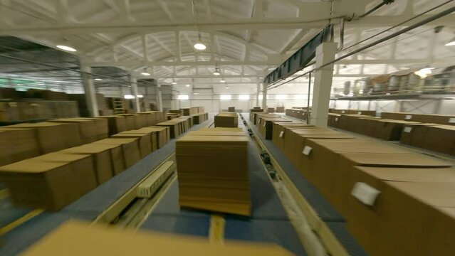 fpv flight warehouse with cardboard blanks