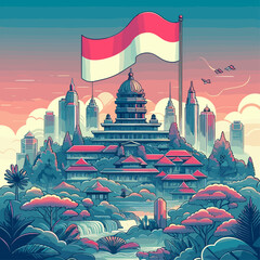 Indonesian national education day illustration - Hari Pendidikan Nasional - obrazy, fototapety, plakaty