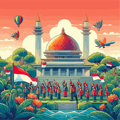 Indonesian national education day illustration - Hari Pendidikan Nasional