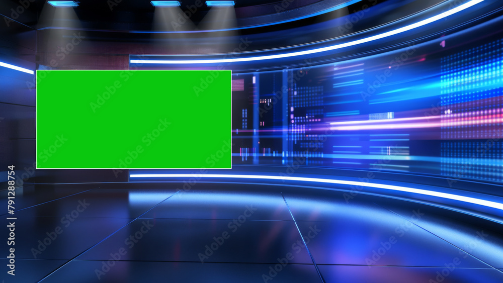 Wall mural chroma tv screen studio virtual background