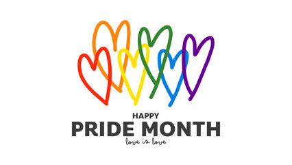 Happy Pride Month at June LGBTQ Symbols, Human rights or diversity concept, Vector illustration EPS 10