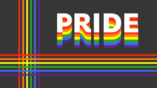 Pride Month at June LGBTQ Symbols on dark gray background , Human rights or diversity concept, Vector illustration EPS 10