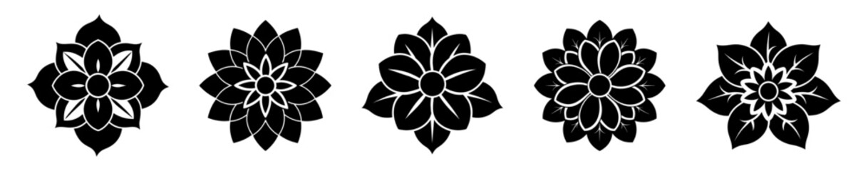 Fototapeta premium Flower icons set isolated on white background. Flower simple icon. Vector illustration