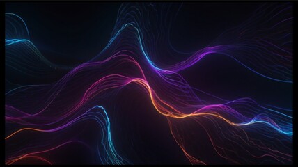 Abstract Neon Lighting Wave Background