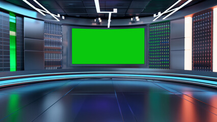Chroma tv screen studio virtual background - obrazy, fototapety, plakaty