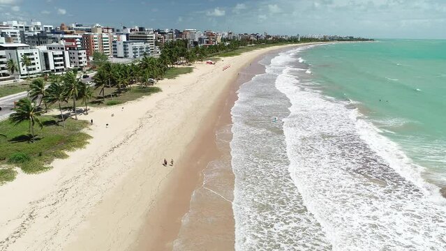 Aerial view of Intermares Beach - Cabedelo, Para&iacute;ba, Brazil