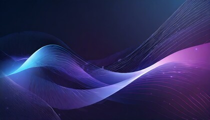 Ethereal Illumination: Abstract Dark Background with Glowing Waves"