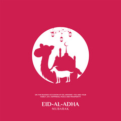 Eid al adha mubarak islamic festival greeting