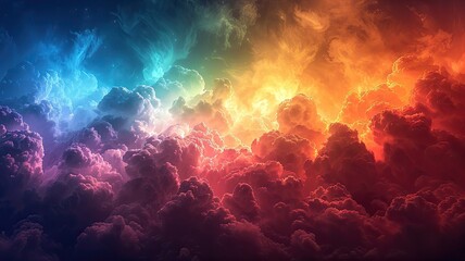 colorful clouds, rainbow, close-up, sun rays - obrazy, fototapety, plakaty