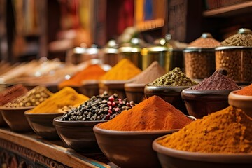 spices at the market. Generated AI