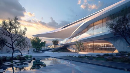 A detailed 3D rendering of a cutting-edge architectural design, with sleek lines and innovative materials creating a striking visual statement.