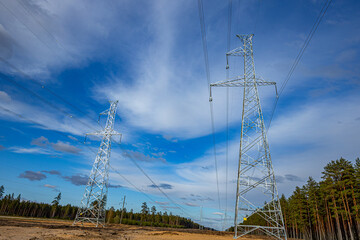 high voltage post High voltage tower sky background. High voltage tower sky background.