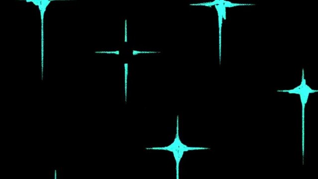 Start doodle overly video effect Black background screen overlay 4K video doddle shiny star 