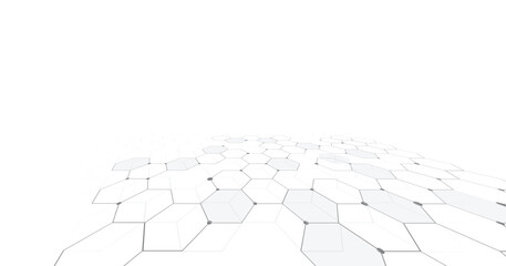 Hexagon geometry structure on white background. Abstract background with simple hexagonal elements. 