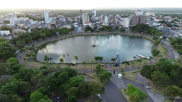 Aerial view of S&oacute;lon de Lucena Park - Jo&atilde;o Pessoa, Para&iacute;ba, Brazil