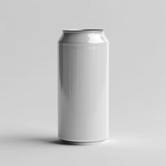 A white can is sitting on a white background