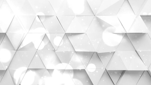 futuristic design wide white triangle background with copy space website. seamless looping overlay 4k virtual video animation background