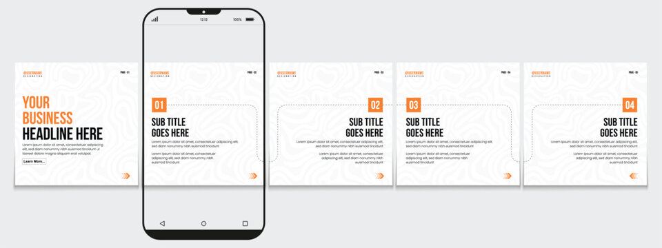 Set of LinkedIn carousel post, social media Instagram carousel post, modern and editable business carousel template design