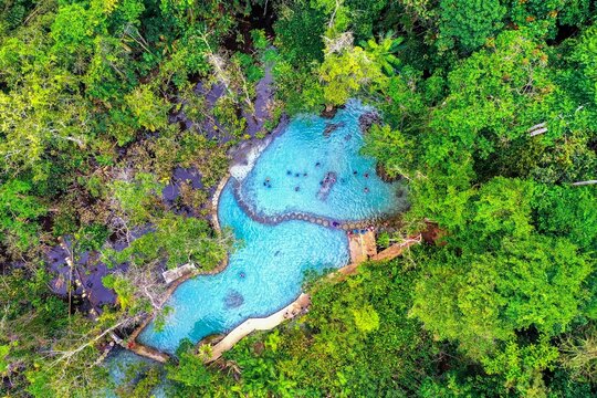 Aerial view ban nam rad watershed forest surat thani thailand