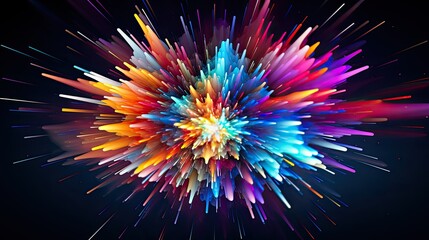 A vivid depiction of the internets rapid growth, represented as an abstract digital explosion. - obrazy, fototapety, plakaty