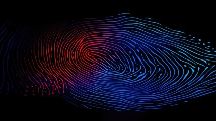 Abstract digital fingerprint pattern representing online identity and security - obrazy, fototapety, plakaty