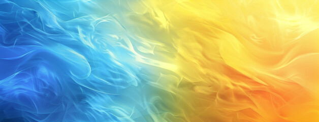 Orange, yellow, blue abstract colorful background with waves