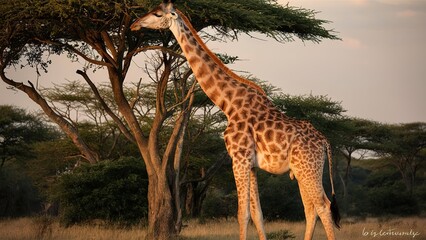 Giraffe in the wild concept forest park biology