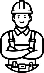 Male Construction Worker Outline