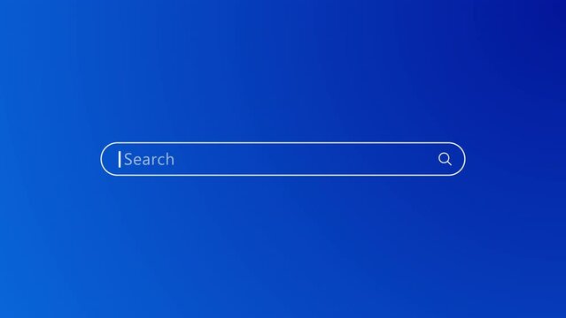 Animation of Searching bar on blue background. Full HD. 4K