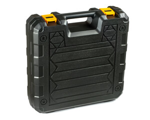 Tool case on white background. Plastic work tool case isolated on white background.