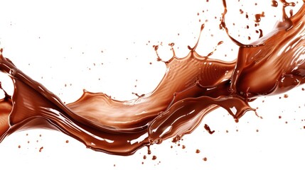 liquid choclate on white background for PNG file, creative, waves, luxury, beautiful  